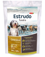 Estrudo Tundra (Оленина) для взр.собак крупн. пород с чувств. пищ.